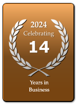 2024 Celebrating  14  Years in Business Years in Business